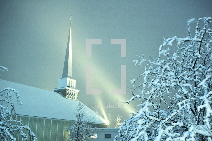 church in the snow 