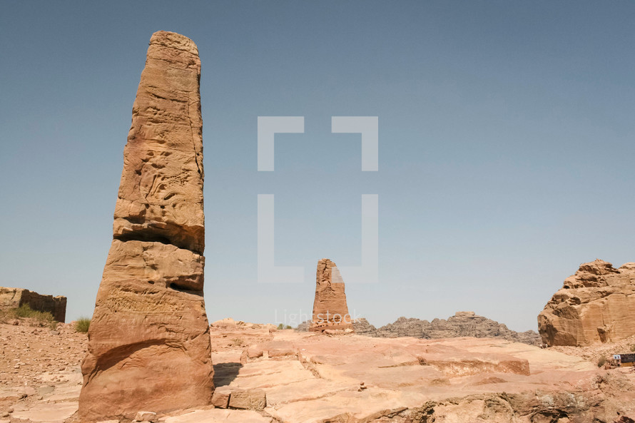 obelisks which probably represented Nabatean deities.