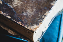 edge of a worn book 