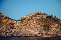 village on sea cliffs 