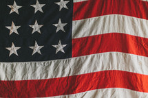 closeup of an American Flag