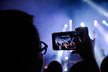 filming a concert on a cellphone 