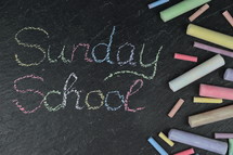 chalk on slate and Sunday School 