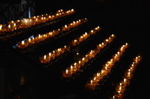 vigil candles in a Catholic Church 