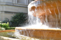 water in a large fountain 