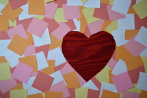 sticky notes and heart shape 