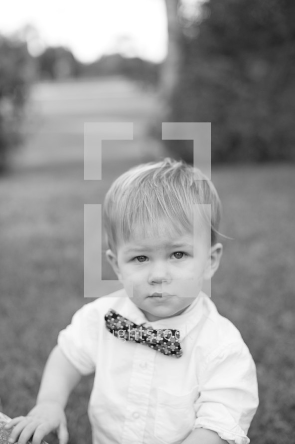 toddler boy with a bow tie 