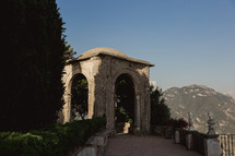 a stone pergola in Italy 