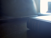 Filtered light on a Bible.