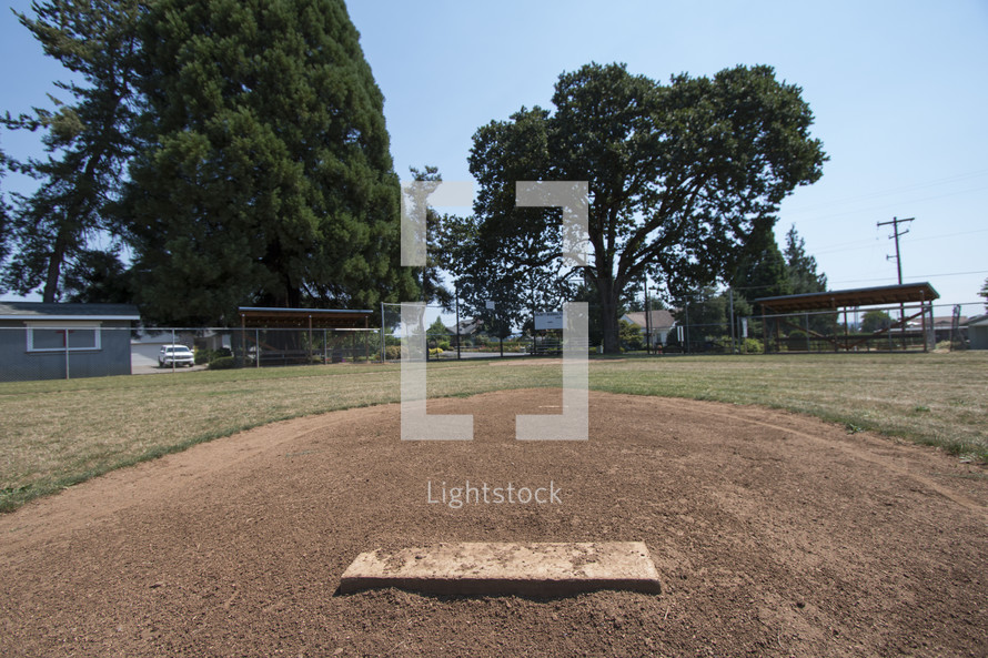 pitchers mound on a baseball field 