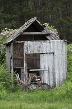old weathered shed 