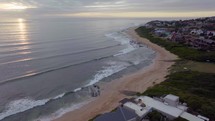 South Africa drone aerial Jeffreys Bay surf town 