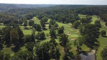 Ariel view of a golf course.