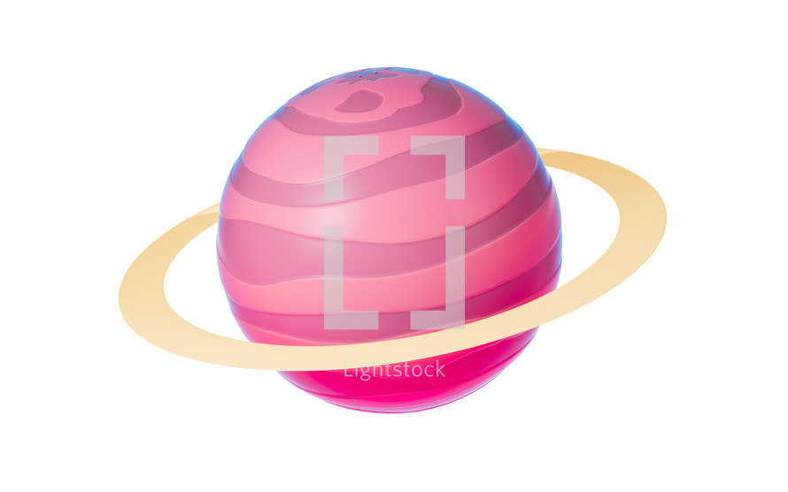 Planet with cartoon style, 3d rendering.