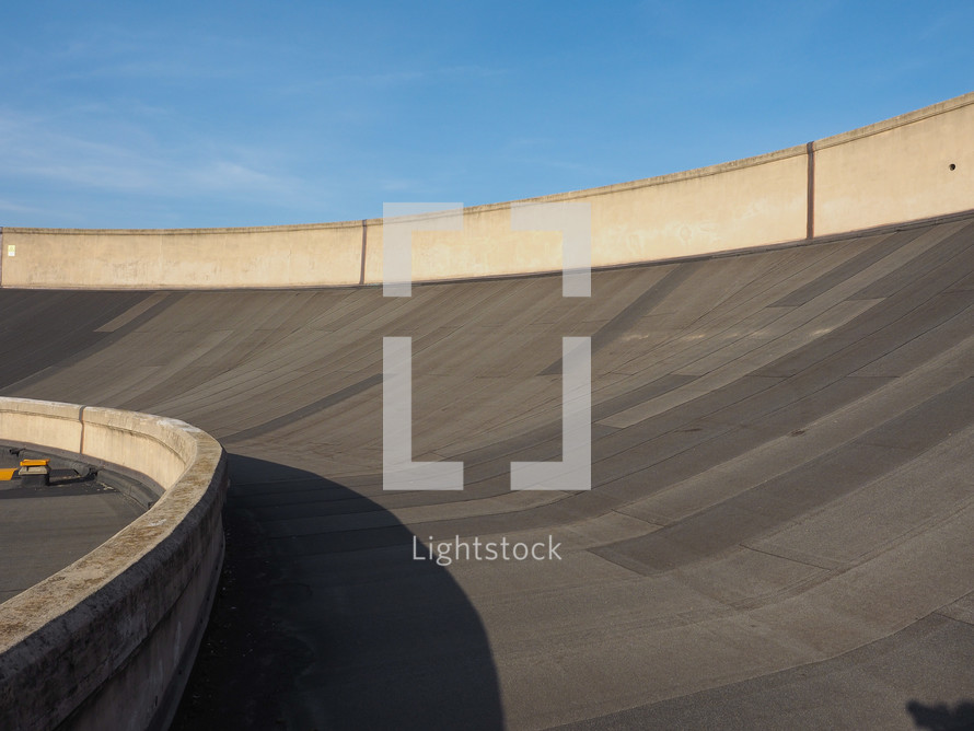 TURIN, ITALY - DECEMBER 16, 2015: Roof top race track at Lingotto former Fiat car factory