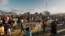 Crowd Of People During Traditional Day Of The Dead Celebration In Sumpango, Guatemala - approach	