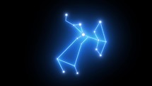 Zodiac Sagittarius Star Constellation Forming in Glowing Light