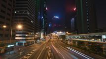 Hong Kong traffic at night 