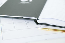 planner and calendar with pen 