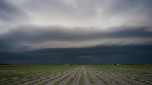 Timelapse of a Big Storm Moving Across Beautiful Farm Land.