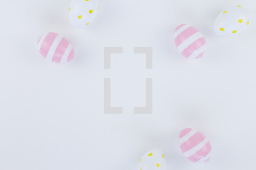 Easter eggs on a white background 