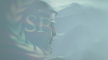 Roman Soldier and a Roman Imperial Banner in a Double Exposure