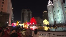 Salt Lake City Christmas lights and pool reflection