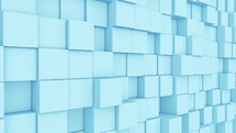 Abstract modern blue cubes pattern background. Squares block waves animation 3d. Seamless looping