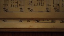 pages of an old hymnal 