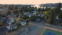 aerial view over a Neighborhood 