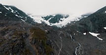 Glaciar Vinciguerra In Ushuaia, Tierra del Fuego Province, Argentina - Aerial Drone Shot