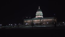 Utah State Capitol building at night 