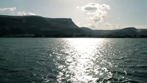 Traveling across the Sea of Galilee. 