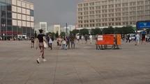 BERLIN, GERMANY—People in Alexanderplatz.