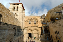 The Holy Sepulcher facade and bell tower.