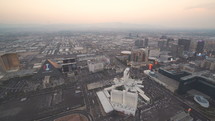 Aerial View of Las Vegas strip at Sunset