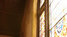 distressed church interior 