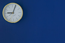 clock on a blue background 