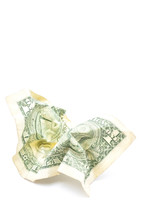 wadded up dollar bill 