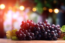 Grapes with Blurred Nature Background
