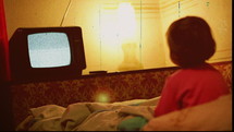 Little Girl Watching TV - vintage reel