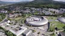 Aerial arc view of modern and stylish Shopping Cité mall in Baden-Baden, Germany