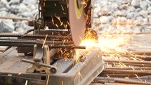 a saw cutting steel 