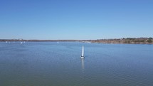 Fly Over Sailboat on White Rock Lake in Dallas, Texas	