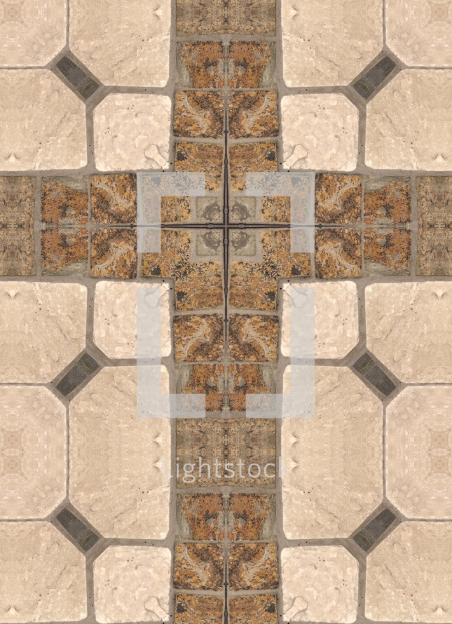 cross with mosaic mirroring tiles 