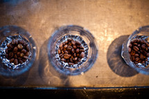 coffee beans in glasses