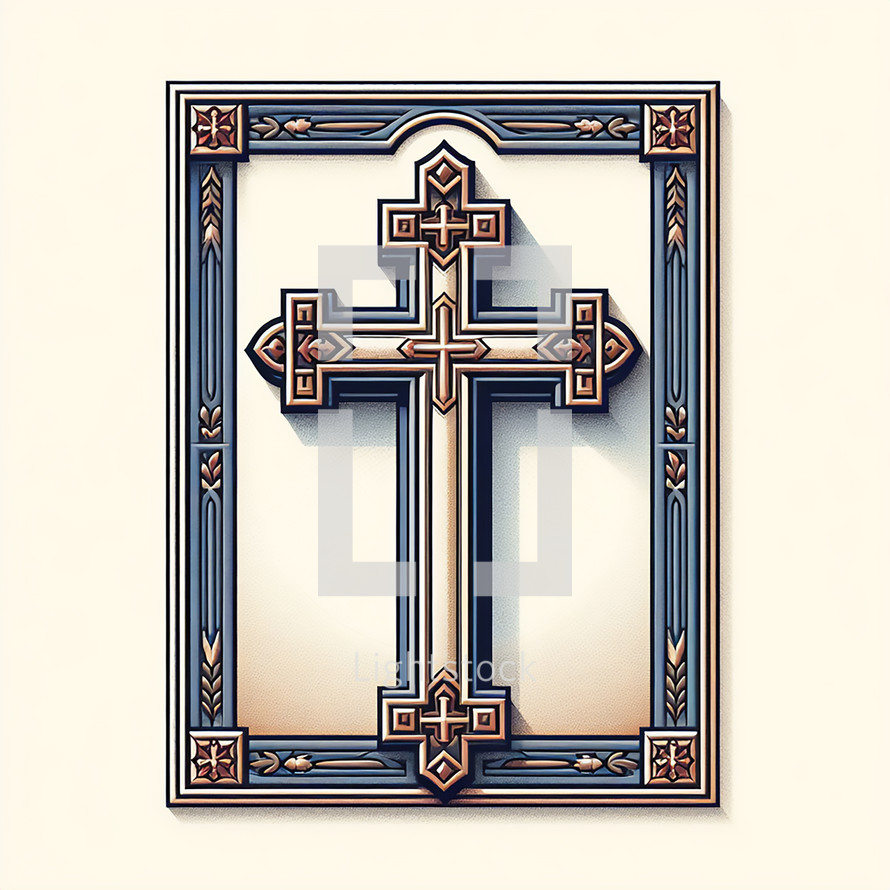 vintage style cross artwork with dimensional effect