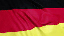 Germany flag waving 3D animation. Germany flag waving in the wind. National flag of Germany. German flag seamless loop animation. 3d rendering 