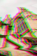 church exterior glitch art 
