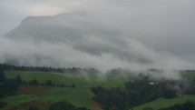 Foggy weather in the countryside ,4K